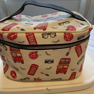 ocs DESIGN London print cosmetic makeup travel bag